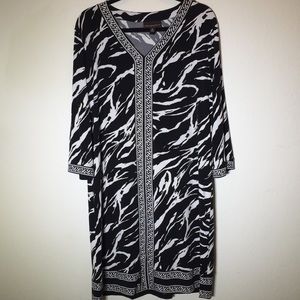 Dana Buchman  knit Zebra Print Dress w/ border XL